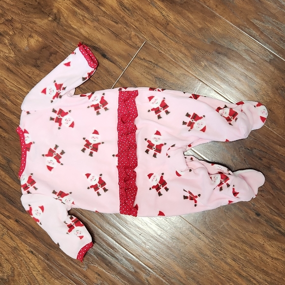 Carter's Baby Girl First Christmas PJs Size 3 Months Fleece Santa Ruffle - Picture 8 of 12